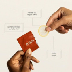 Roam Natural Latex Ultra-Thin Condoms Large Fit Īpaši plāni prezervatīvi 4 vie.