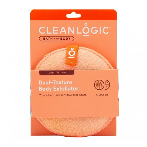 Cleanlogic Bath & Body Sensitive Skin Dual-Texture Body Exfoliator Kermeņa skrubja sūklis Emerald