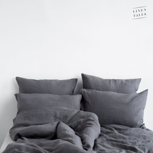 Linen Tales Dark Grey Linen Duvet Cover Set Lina gultas veļas komplekts 200x200 50x70*2