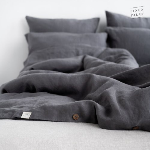 Linen Tales Dark Grey Linen Duvet Cover Set Lina gultas veļas komplekts 200x200 50x70*2