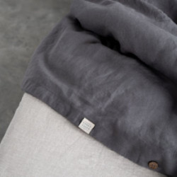 Linen Tales Dark Grey Linen Duvet Cover Set Lina gultas veļas komplekts 200x200 50x70*2