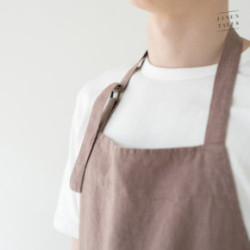 Linen Tales Linen Chef Apron Lina priekšauts Blue Fog