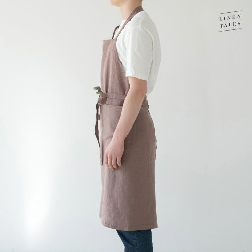 Linen Tales Linen Chef Apron Lina priekšauts Blue Fog