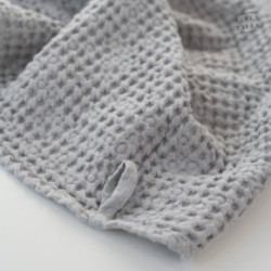 Linen Tales Light Grey Linen & Cotton Honeycomb Waffle Towel Vannas dvielis 30x30cm