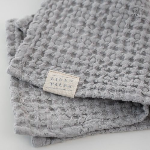 Linen Tales Light Grey Linen & Cotton Honeycomb Waffle Towel Vannas dvielis 30x30cm