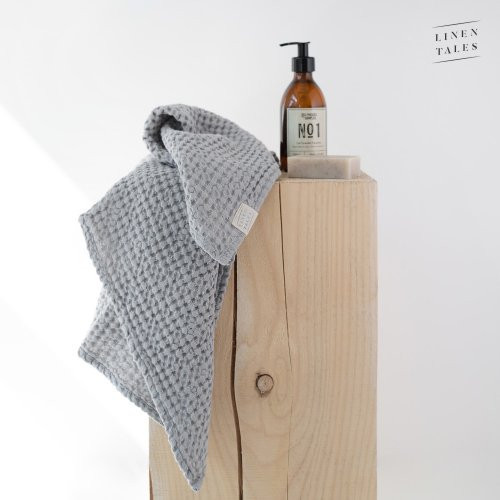 Linen Tales Light Grey Linen & Cotton Honeycomb Waffle Towel Vannas dvielis 30x30cm