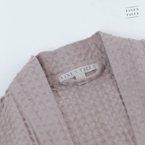 Linen Tales Powder Linen & Cotton Honeycomb Waffle Bathrobe Unisex Lina halāts S-M