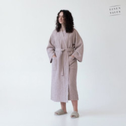 Linen Tales Powder Linen & Cotton Honeycomb Waffle Bathrobe Unisex Lina halāts S-M