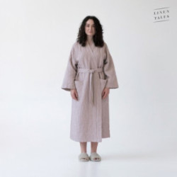 Linen Tales Powder Linen & Cotton Honeycomb Waffle Bathrobe Unisex Lina halāts S-M