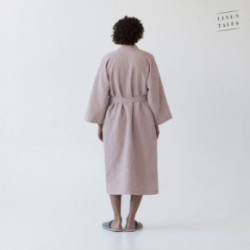 Linen Tales Powder Linen & Cotton Honeycomb Waffle Bathrobe Unisex Lina halāts S-M