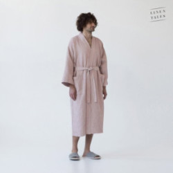 Linen Tales Powder Linen & Cotton Honeycomb Waffle Bathrobe Unisex Lina halāts S-M