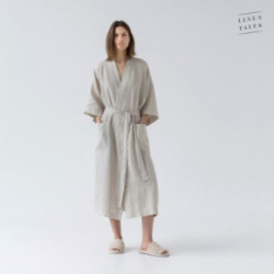 Linen Tales Melange Linen Summer Bathrobe Unisex Lina halāts S-M