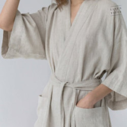 Linen Tales Melange Linen Summer Bathrobe Unisex Lina halāts S-M