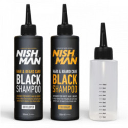 Nishman Hair & Beard Black Shampoo Šampūns matu un bārdas krāsošanai 200ml+200ml
