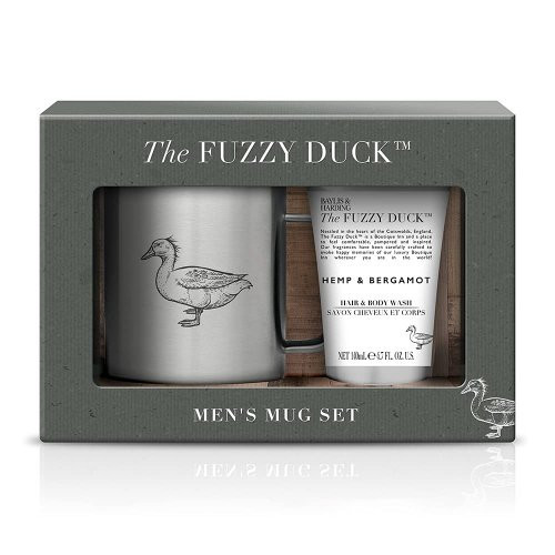 Baylis & Harding The Fuzzy Duck Men's Hemp & Bergamot Boxed Mug Set Ķermeņa kopšanas komplekts vīriešiem