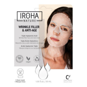 IROHA Tissue Face & Neck Mask Triple HA Sejas un kakla maska ar hialuronskābi. 23ml