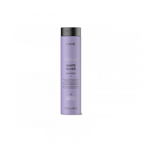 Lakme White Silver Shampoo Tonējošs šampūns blondiem, šķipsnās krāsotiem un baltiem matiem 300ml