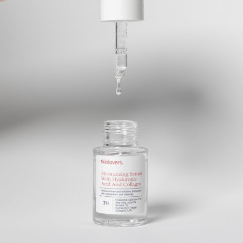 Skinlovers 3’H Moisturizing Serum With Hyaluronic Acid And Collagen Mitrinošs serums ar hialuronskābi un kolagēnu 15ml