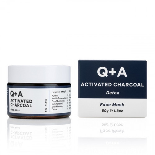 Q+A Activated Charcoal Detox Face Mask Sejas maska 50g