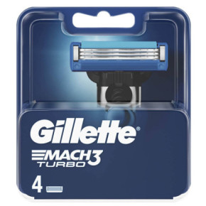 Gillette Mach 3 Turbo Cartridges Skuvekļa galviņas 4 vie.
