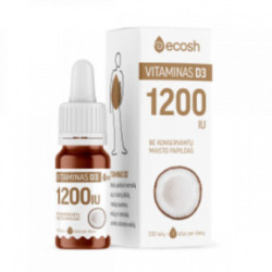 Ecosh Vitamin D3 With Coconut Vitamīns D3 ar kokoseļļu 1200IU 10ml