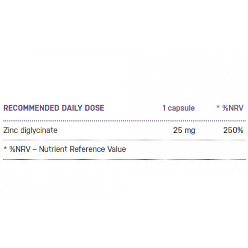 Ecosh ZINC Diglycinate Bioactive Bioaktīvais cinks 90 kapsulas