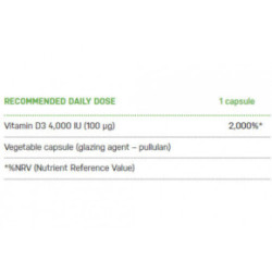 Ecosh Vitamin D3 4000IU Vitamīns D3 90 kapsulas