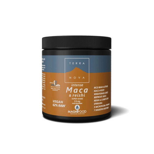 Terranova Intense Maca Reishi Super Shake Maca un reishi sēņu pulveris 224 g.