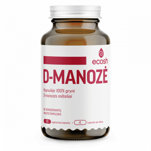 Ecosh D-Mannose Food Supplement Uztura bagātinatājs D-mannoze 60 kapsulas