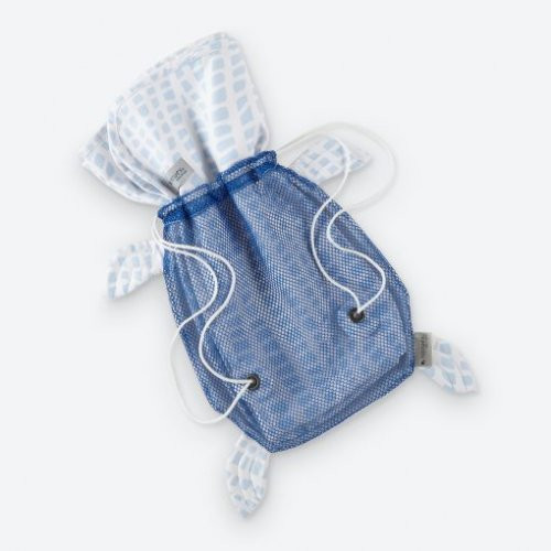 Norwex Kids Hooded Beach Towel Bērnu pludmales dvielis ar mugursomu White with Blue Squares