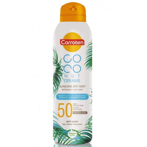 Carroten Dry Mist Coconut Dreams SPF50 Izsmidzināmais saules aizsargkrēms 200ml