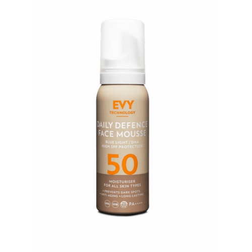 EVY Technology Daily Defence Face Mousse SPF50 Ikdienas aizsardzība pret UV un HEV starojumu 75ml